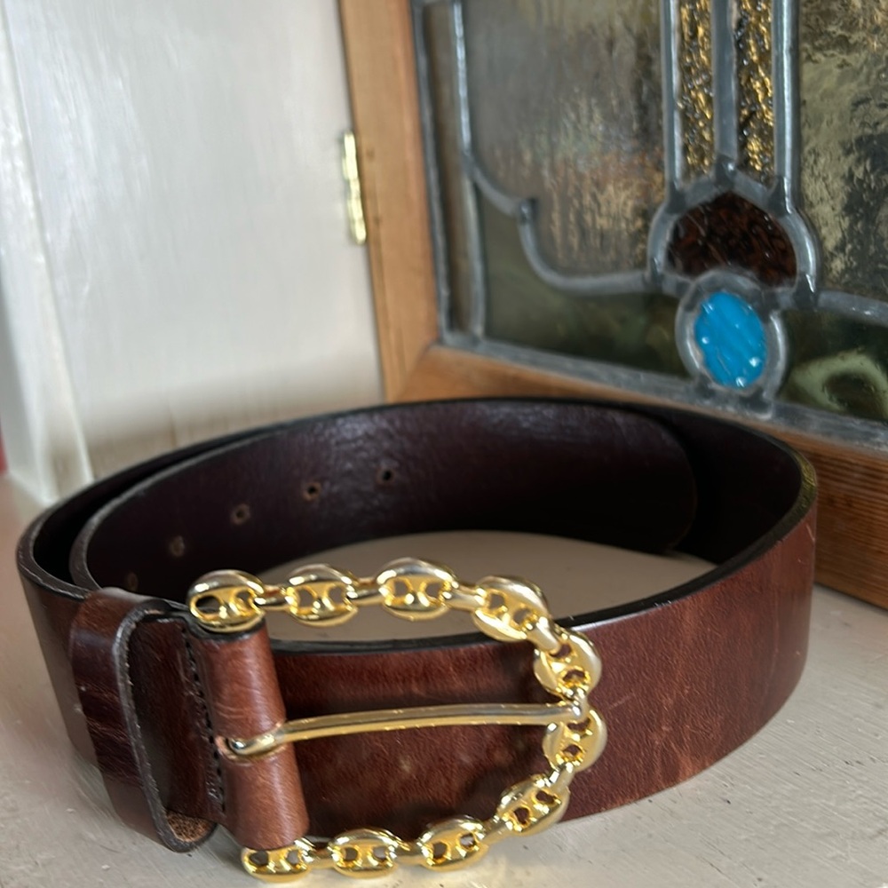 Cipriani women's brown leather statement belt size S